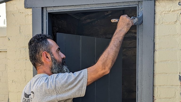 Painting a door without brush marks