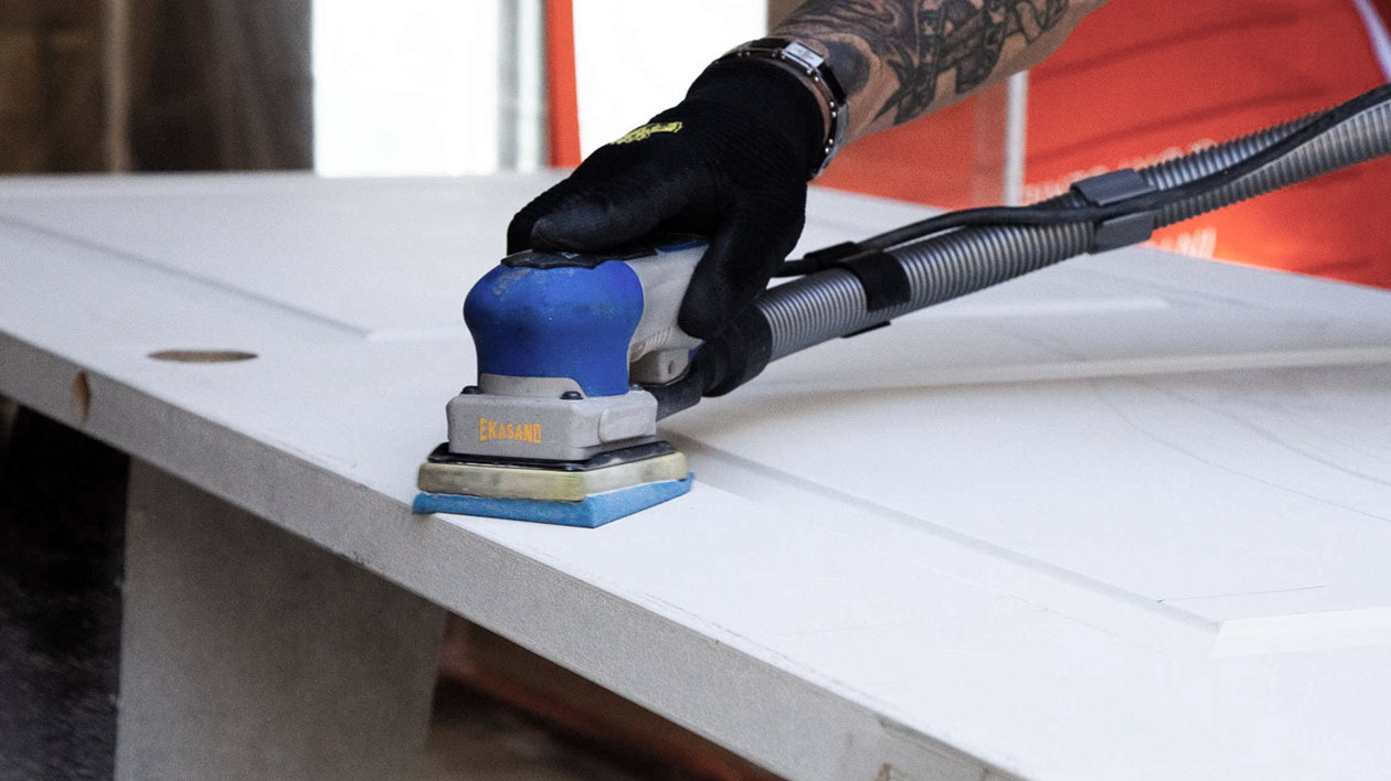 Sanding an interior door